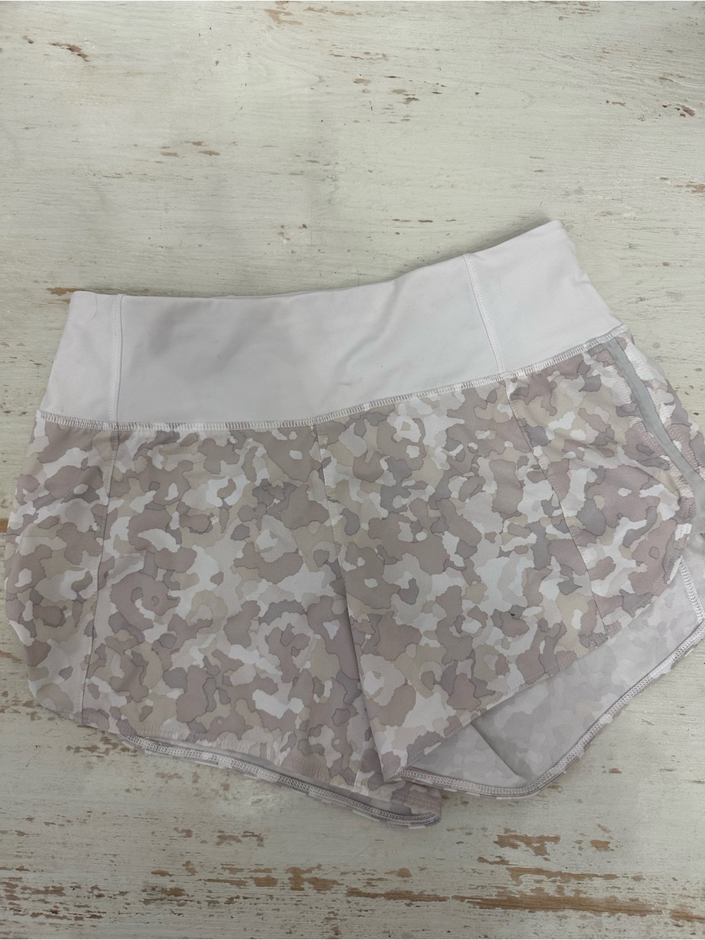 Athleta Pale Pink Camouflage Athletic Shorts